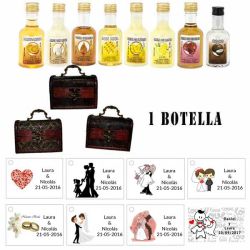 Regalos para boda original para invitados 1 licor con baúl