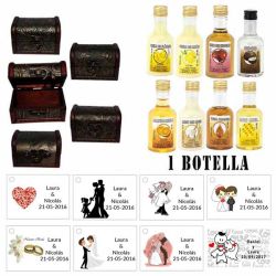 Regalos original para invitados de boda 1 licor con baúl