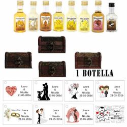 Regalos original invitados para boda 1 licor con baúl