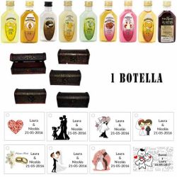 Regalos de boda baratos para invitados 1 licor con baúl