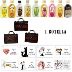 Regalos para boda baratos para invitados 1 licor con baúl