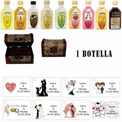 Regalos baratos para una boda para invitados 1 licor con baúl