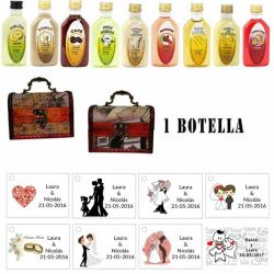Regalos boda baratos para invitados 1 licor en un baúl