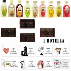 Regalos baratos invitados para boda 1 licor en un baúl