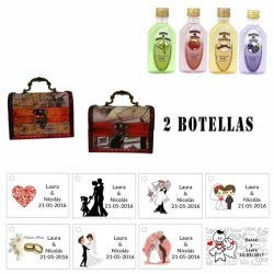 Regalos boda baratos para invitados 2 Gin en un baúl