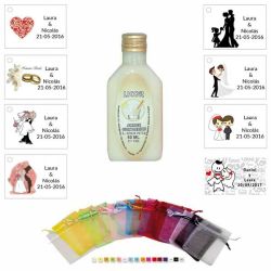 Licor de arroz con leche 50ml con bolsa de organza y tarjeta