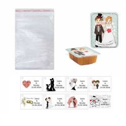 dulce membrillo 125gr boda con bolsa celofán y tarjeta