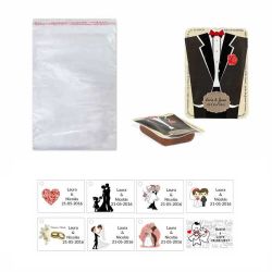 dulce membrillo 50gr detalles novio con bolsa celofán y tarjeta