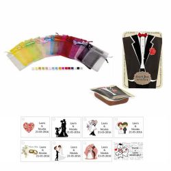 dulce membrillo 50gr detalles novio con bolsa organza y tarjeta