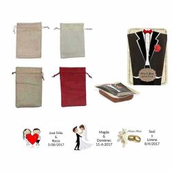 dulce membrillo 50gr detalles novio con bolsa de asas y tarjeta 