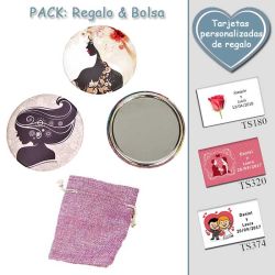 Espejo de chapa barato con dibujo de mujer, 2 modelos surtidos