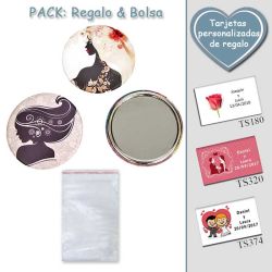 Espejo de chapa barato con dibujo de mujer, 2 modelos surtidos