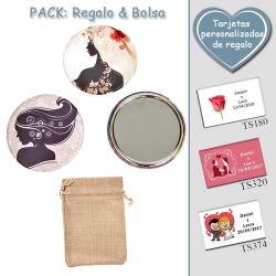 Espejo de chapa barato con dibujo de mujer, 2 modelos surtidos