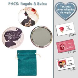 Espejo de chapa barato con dibujo de mujer, 2 modelos surtidos