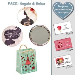 Espejo de chapa barato con dibujo de mujer, 2 modelos surtidos