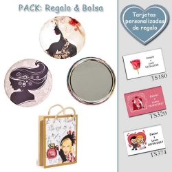 Espejo de chapa barato con dibujo de mujer, 2 modelos surtidos