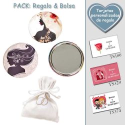 Espejo de chapa barato con dibujo de mujer, 2 modelos surtidos