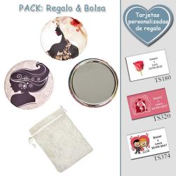 Espejo de chapa barato con dibujo de mujer, 2 modelos surtidos