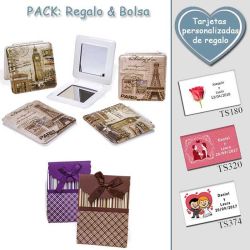 Espejo cuadrado vintage,  2 modelos surtidos; con Torre Eiffel o Big Ben