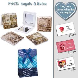 Espejo cuadrado vintage,  2 modelos surtidos; con Torre Eiffel o Big Ben