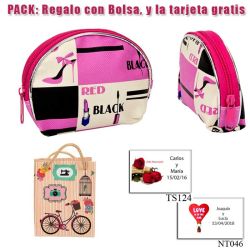 Monedero fucsia, blanco y negro, muy fashion, con cremallera