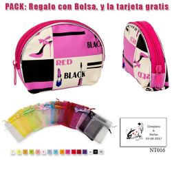 Monedero fucsia, blanco y negro, muy fashion, con cremallera