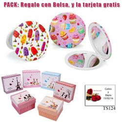 Espejo con bonitos dibujos surtidos de pasteles y helados