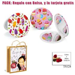 Espejo con bonitos dibujos surtidos de pasteles y helados