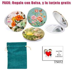 Espejo con bonitos dibujos surtidos de flores de muchos colores