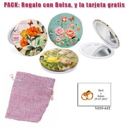 Espejo con bonitos dibujos surtidos de flores de muchos colores