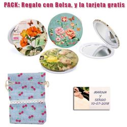 Espejo con bonitos dibujos surtidos de flores de muchos colores