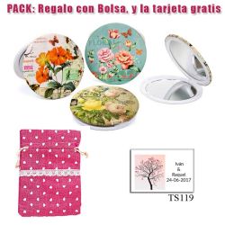 Espejo con bonitos dibujos surtidos de flores de muchos colores