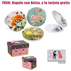 Espejo con bonitos dibujos surtidos de flores de muchos colores