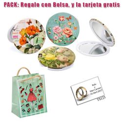 Espejo con bonitos dibujos surtidos de flores de muchos colores