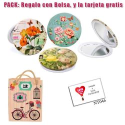 Espejo con bonitos dibujos surtidos de flores de muchos colores