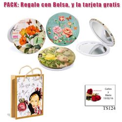 Espejo con bonitos dibujos surtidos de flores de muchos colores