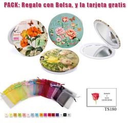 Espejo con bonitos dibujos surtidos de flores de muchos colores