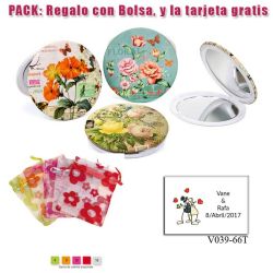 Espejo con bonitos dibujos surtidos de flores de muchos colores