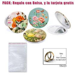 Espejo con bonitos dibujos surtidos de flores de muchos colores