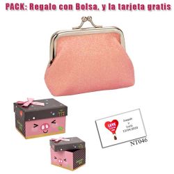 Monedero rosa brillante con hebilla, ideal para tus invitadas de boda