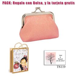 Monedero rosa brillante con hebilla, ideal para tus invitadas de boda