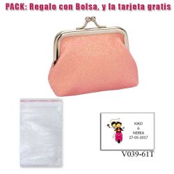 Monedero rosa brillante con hebilla, ideal para tus invitadas de boda