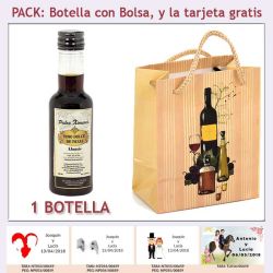Botellita de Vino Dulce Pedro Ximénez con bolsa y tarjeta
