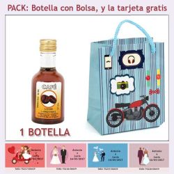 Botellita de Licor de Café con bolsa y tarjeta