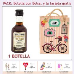 Botellita de Vino Dulce Pedro Ximénez con bolsa y tarjeta