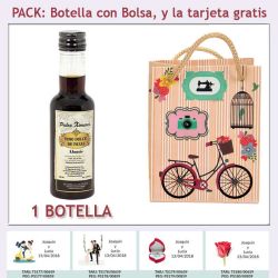 Botellita de Vino Dulce Pedro Ximénez con bolsa y tarjeta
