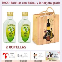 2 Botellitas de Ron Mojito con bolsa bodegón y tarjeta