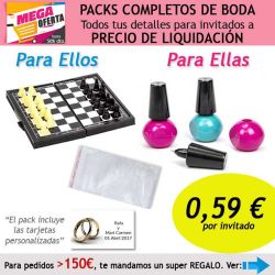 Pack completo Super-Ahorro de regalos para invitados (hombres y mujeres), con bolsas y tarjetas