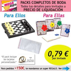 Pack completo Super-Ahorro de regalos para invitados (hombres y mujeres), con bolsas y tarjetas