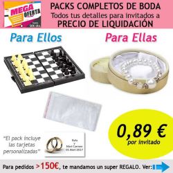 Pack completo Super-Ahorro de regalos para invitados (hombres y mujeres), con bolsas y tarjetas
